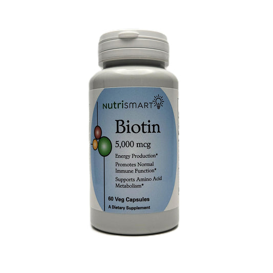 Suplemento biotina 5000 mcg Nutrimart para cabello piel uñas
