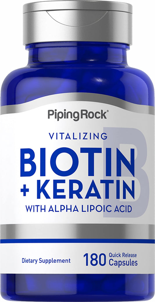 Suplemento biotina 5000 mcg Piping Rock 180 cápsulas