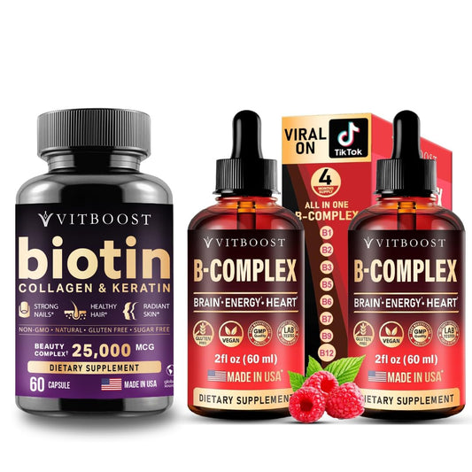 Botella de suplemento biotina con ácido hialurónico y colágeno