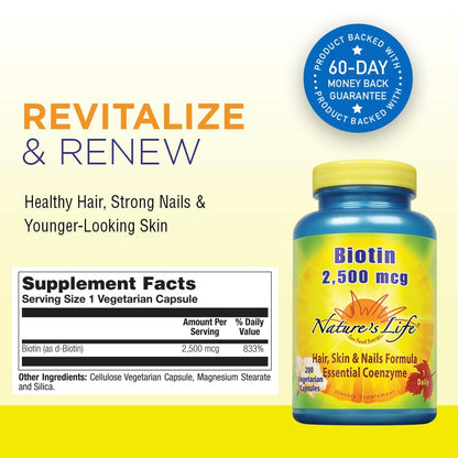 Suplemento de biotina para cabello piel y uñas saludables