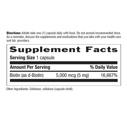 Suplemento biotina para energía y metabolismo Country Life