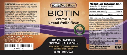 SBR Nutrition suplemento gotas líquidas biotina