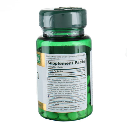 Suplemento de biotina Nature's Bounty energía y belleza