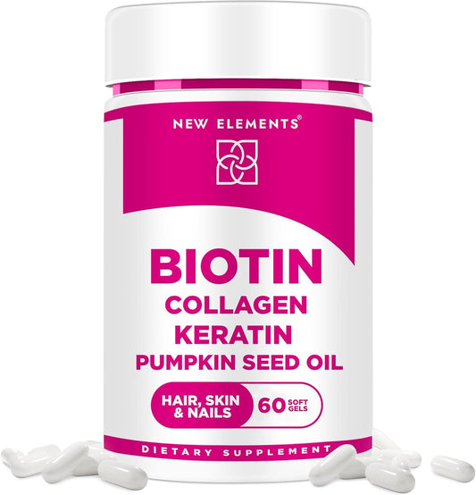Suplemento biotina New Elements frasco
