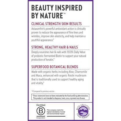 Suplemento de biotina vegano New Chapter para cabello piel y uñas
