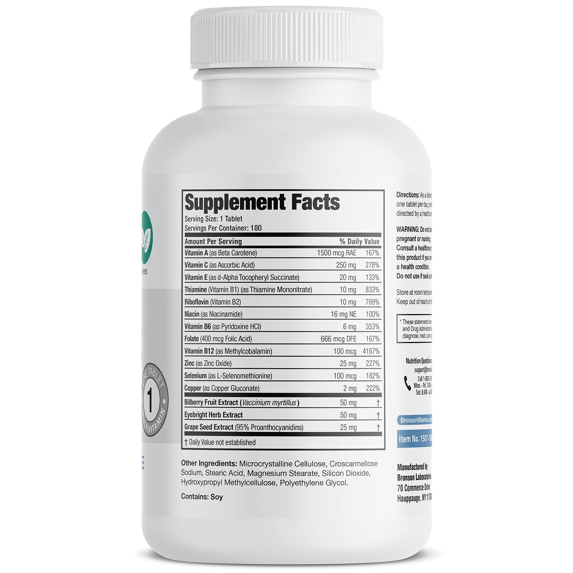 suplemento bronson con tabla nutricional