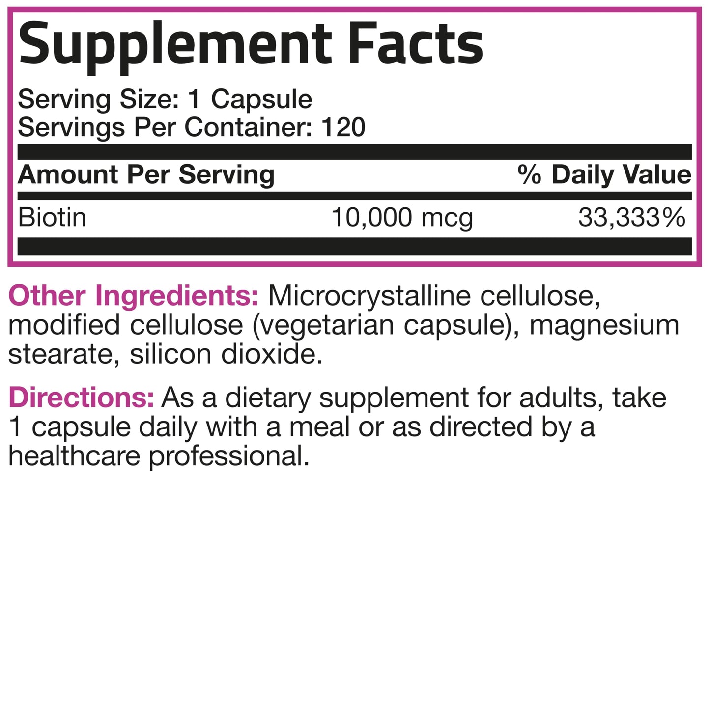 Suplemento Bronson Ultra Biotina para alimentación saludable