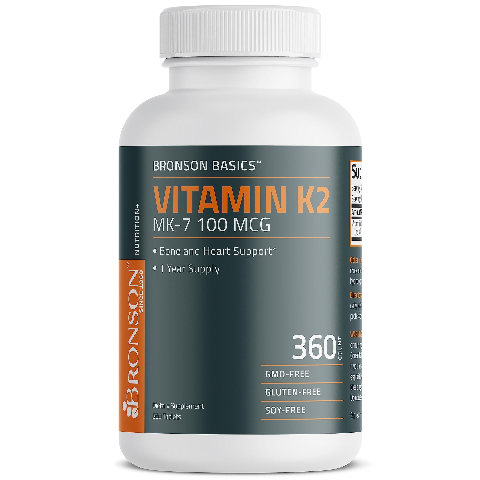 Suplemento Bronze vitamina K2 para huesos resistente y fuerte