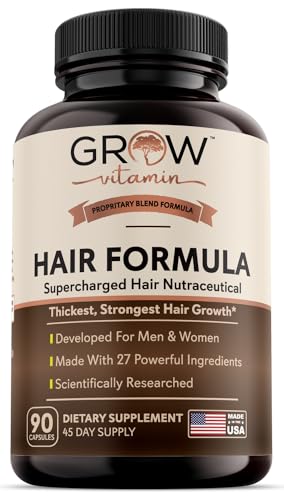 Suplemento para cabello Grow Vitamin frasco con 90 cápsulas