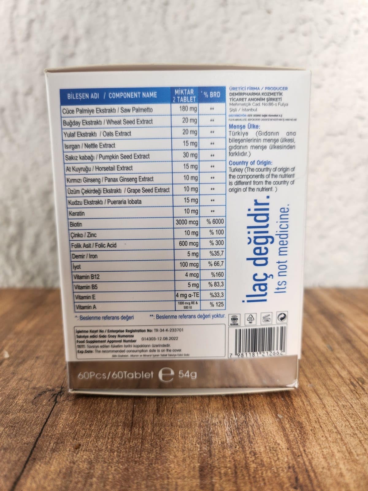 Suplemento para cabello más grueso y fuerte con ingredientes nutritivos