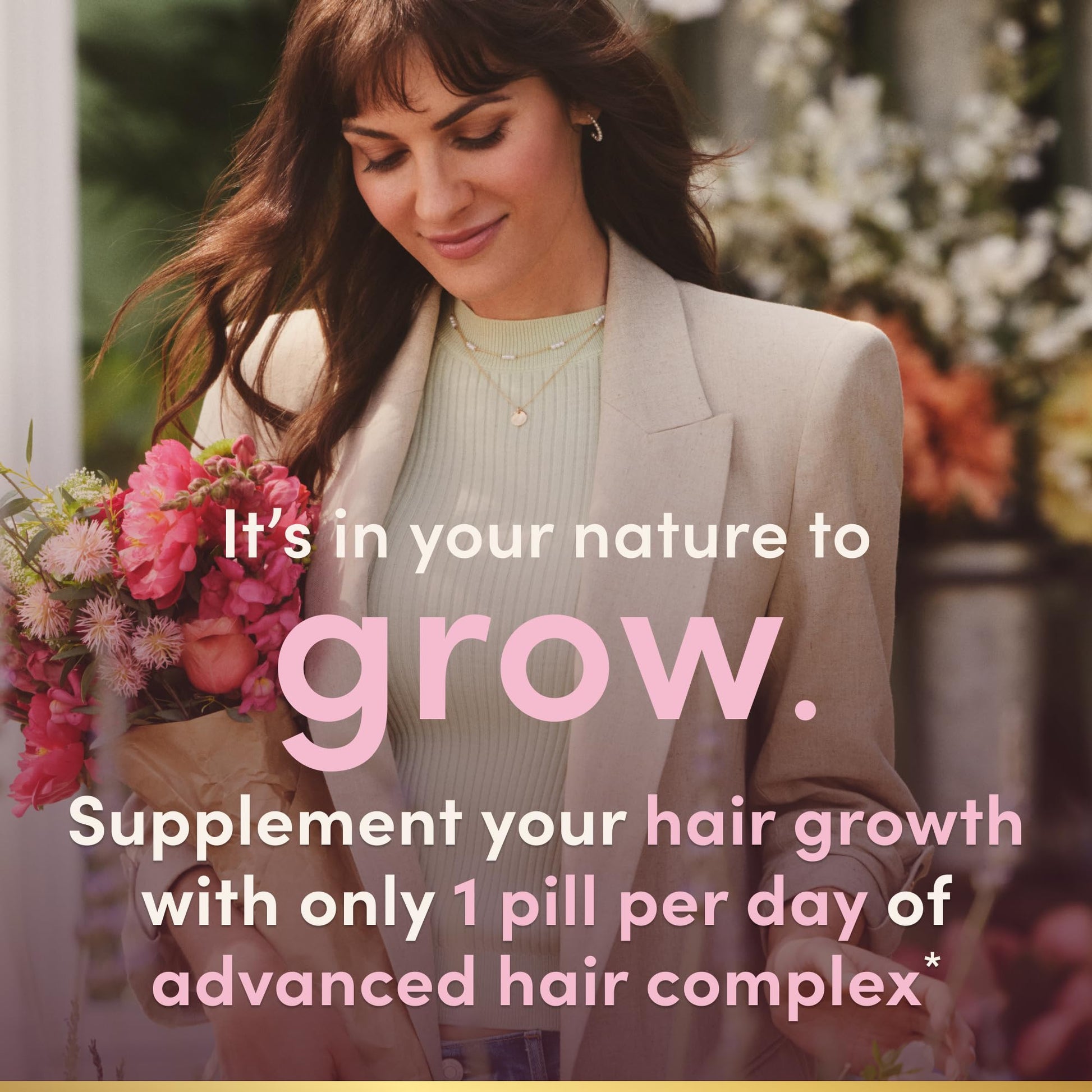 Suplemento para cabello grueso Nature's Bounty caja lateral