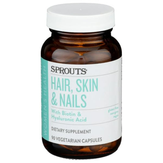 Suplemento para cabello piel uñas con biotina y ácido hialurónico