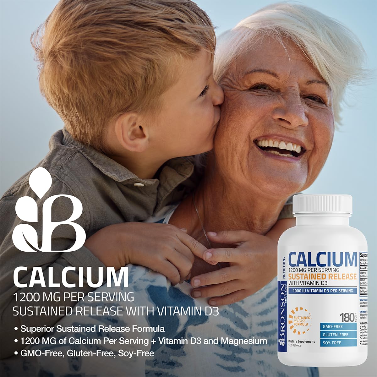 Suplemento calcio vitamina d3 bronson frasco