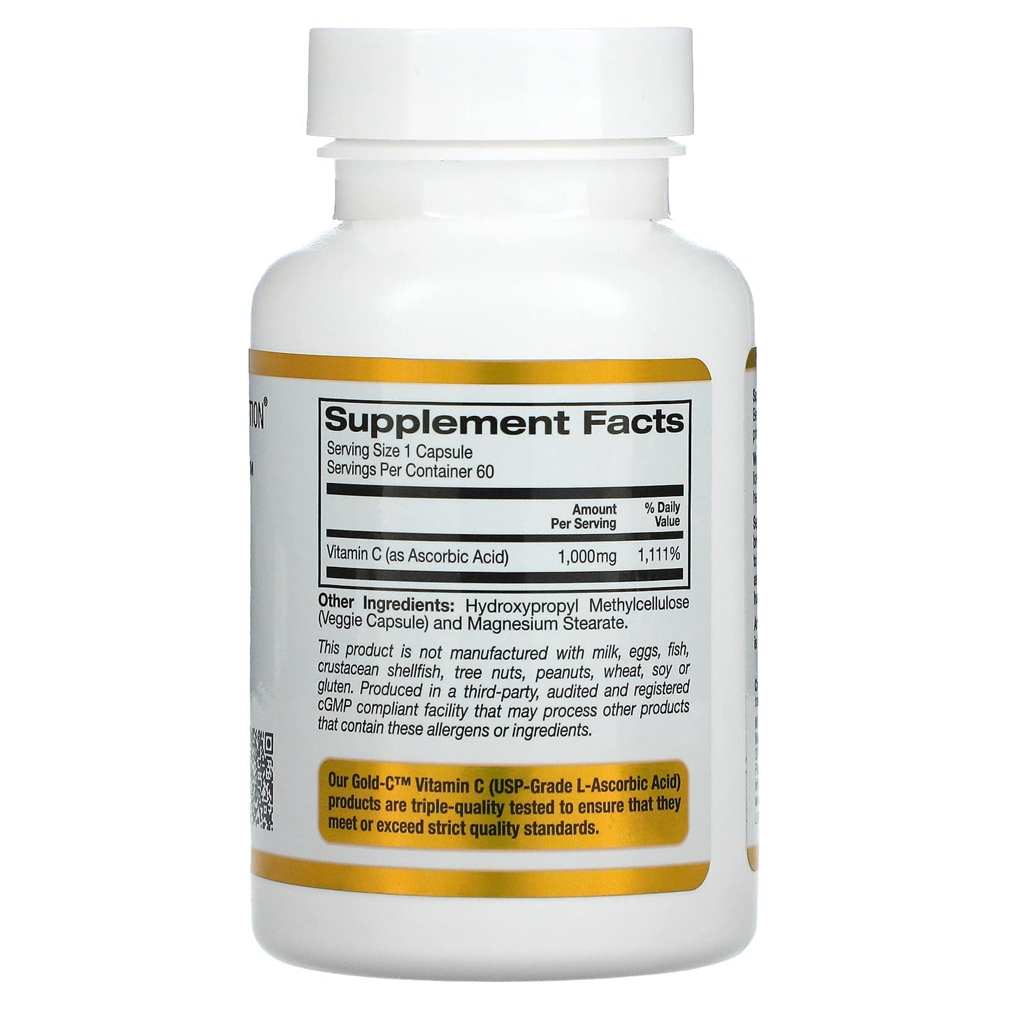Suplemento California Gold Nutrition Gold C vitamina C 180 cápsulas