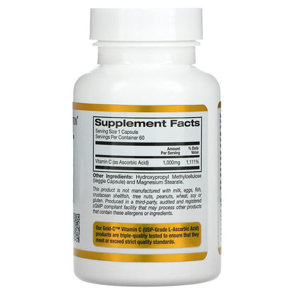 Suplemento California Gold Nutrition Gold C vitamina C 180 cápsulas