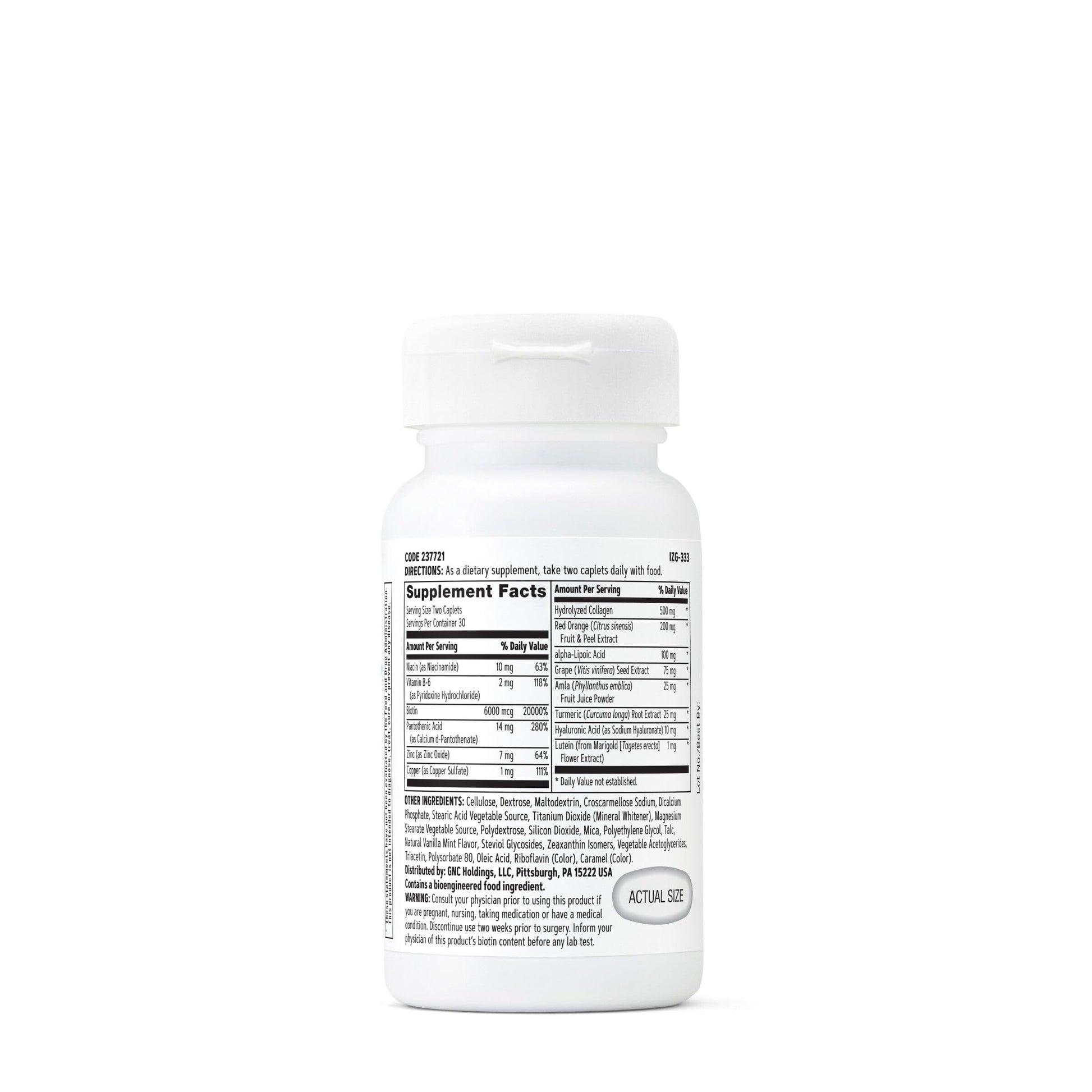 Suplemento capilar GNC con biotina