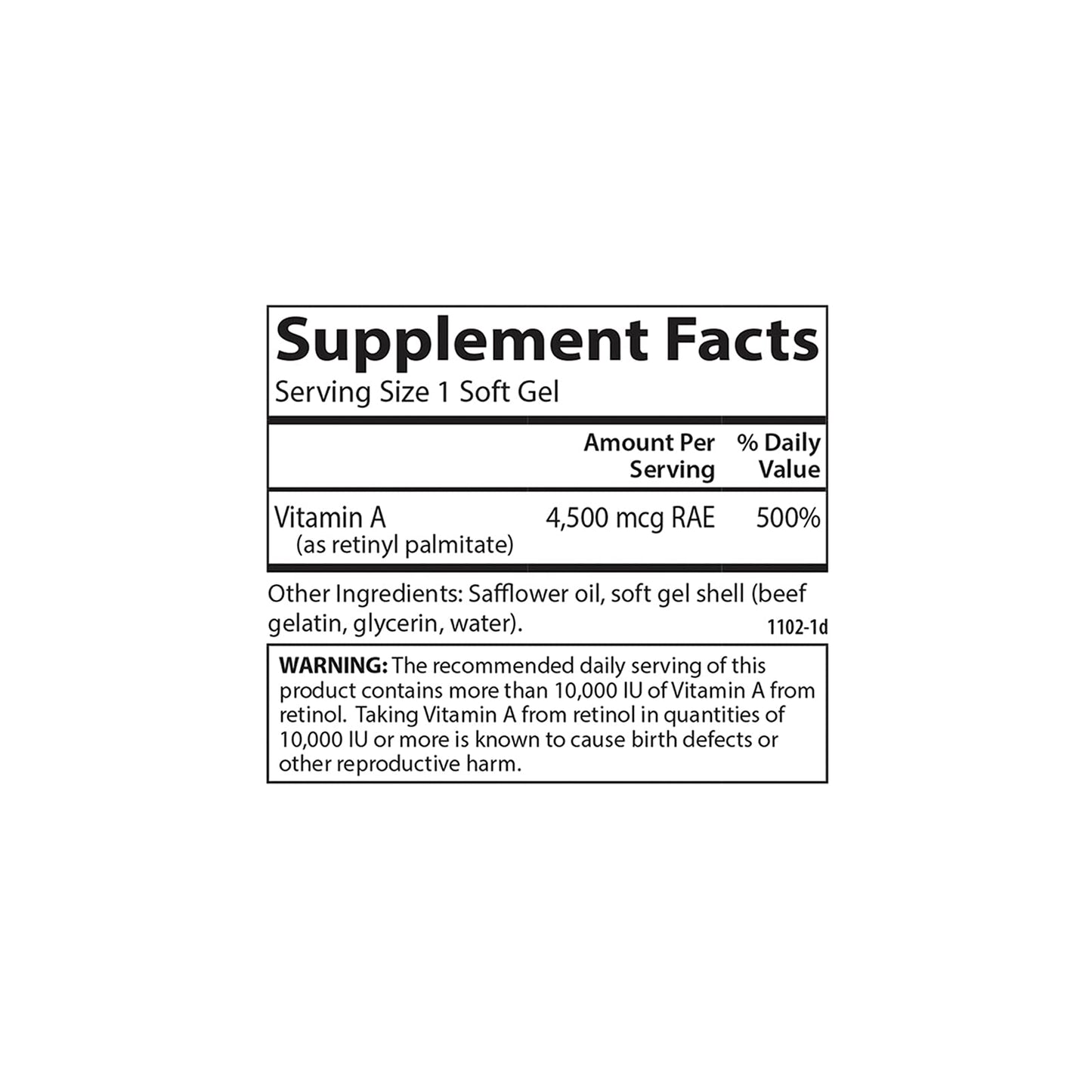 Suplemento Carlson Vitamin A Palmitato 240 cápsulas blandas