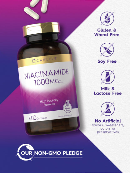 Suplemento Carlyle niacinamida sin gluten sin OGM seguro