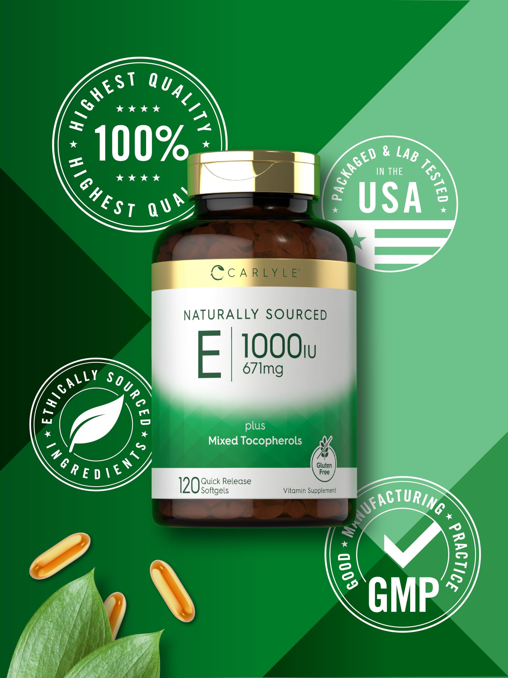 suplemento carlyle vitamina e 120 cápsulas blandas natural