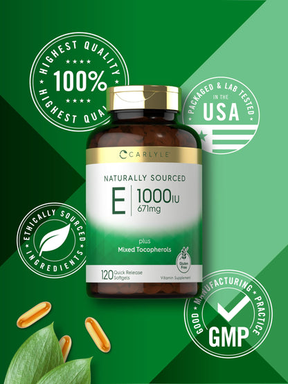 suplemento carlyle vitamina e 120 cápsulas blandas natural
