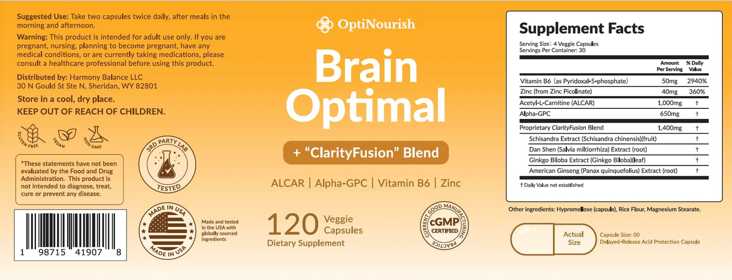 Suplemento cerebral vegano y libre de gluten para salud óptima