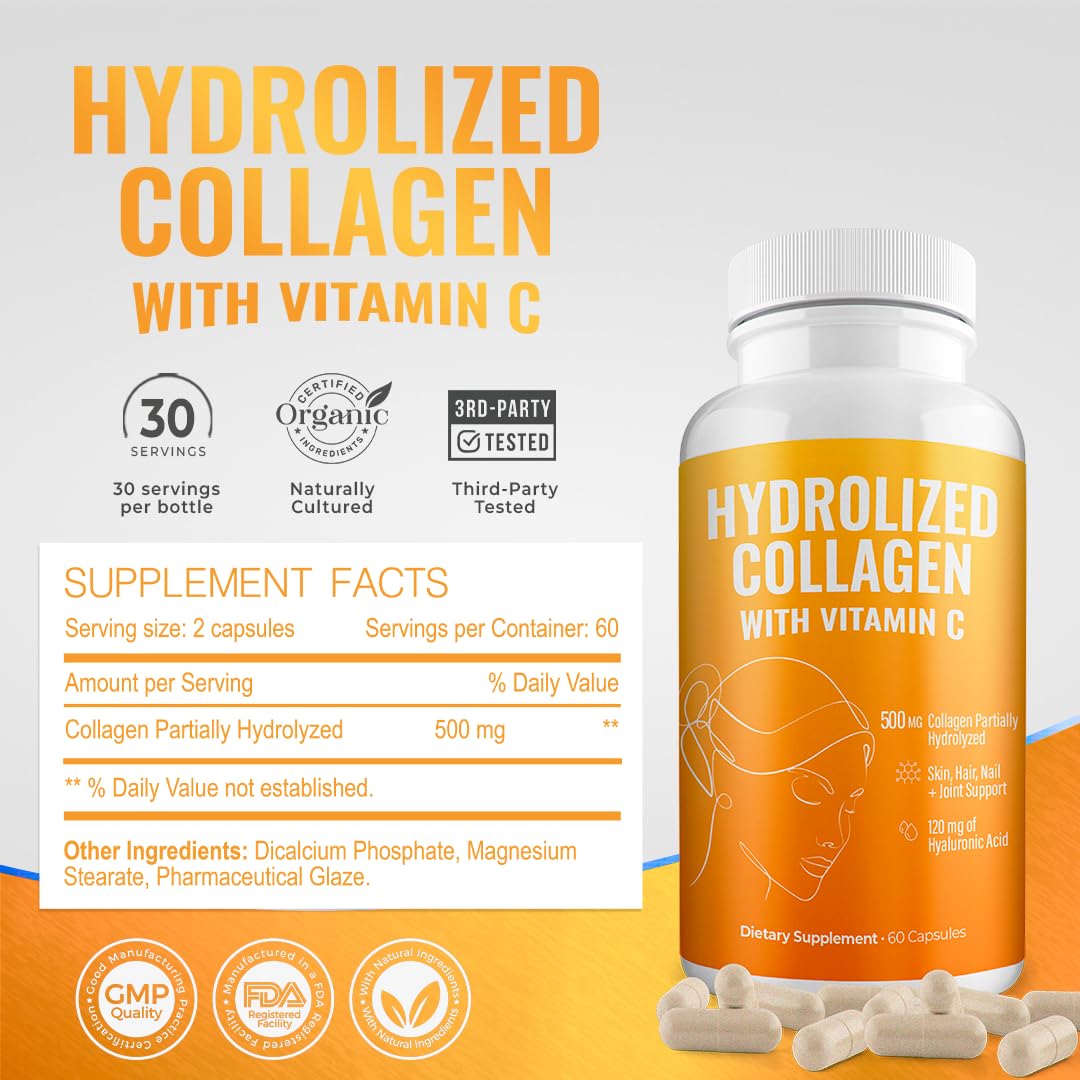 Suplemento de colágeno Aura Vitamin contenido 60 cápsulas