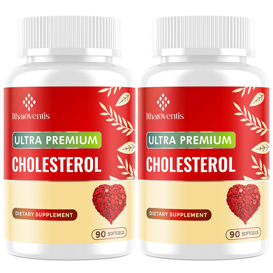 Botella de suplemento para colesterol Itharoventis 180 softgels