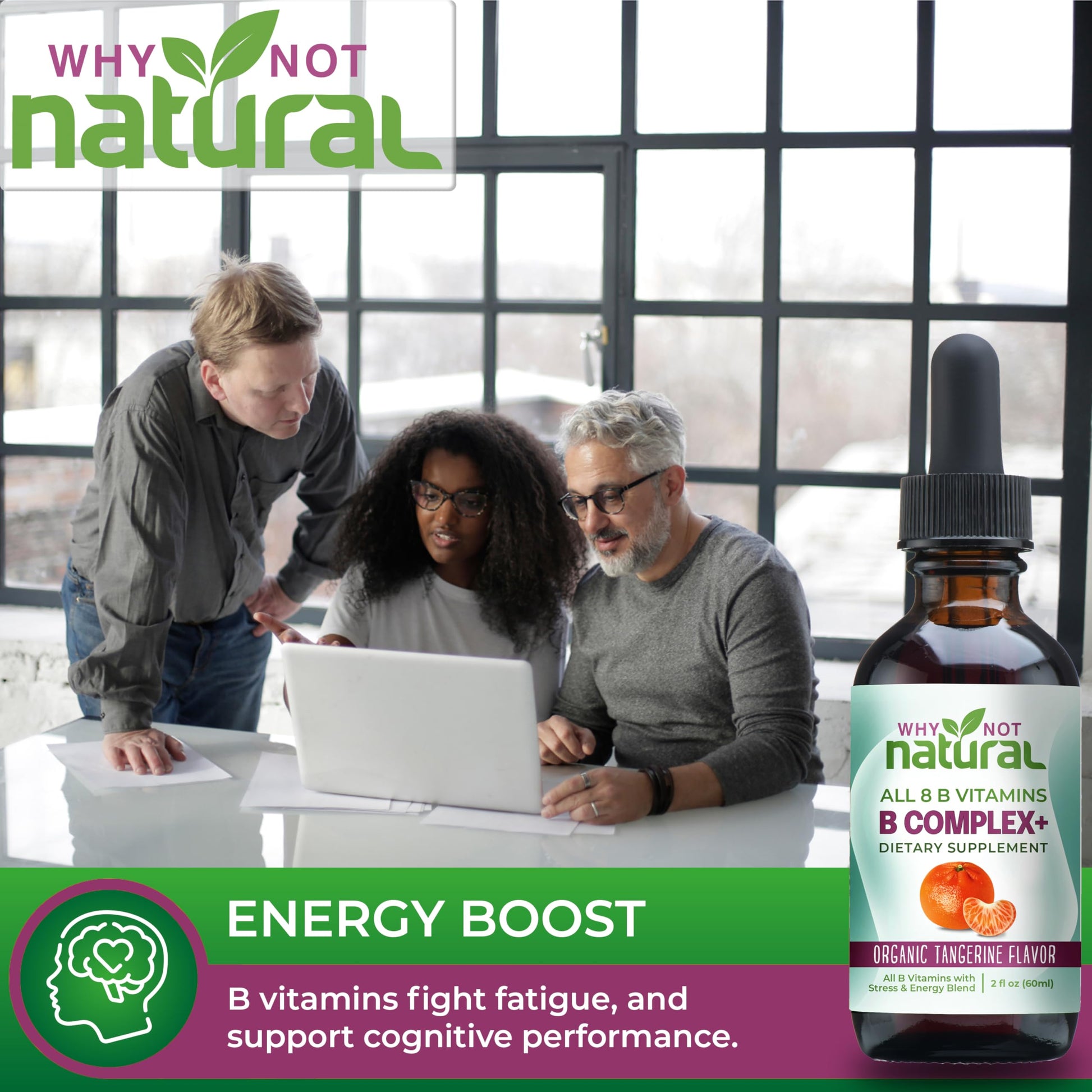 Suplemento complejo vitamina b gotas veganas 2 fl oz