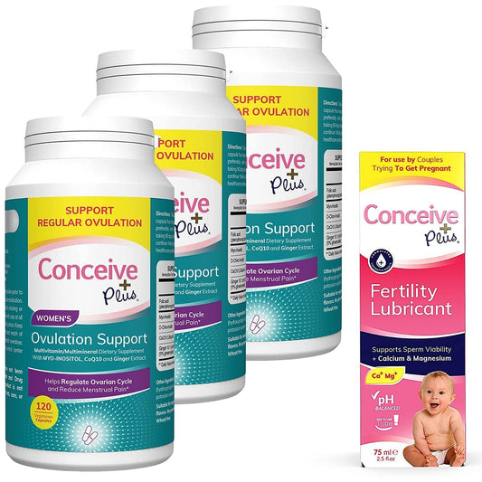 Suplemento Conceive Plus apoyo ovulación y fertilidad 3 meses