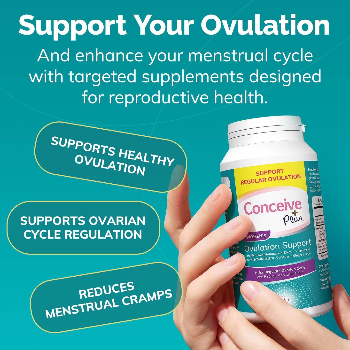 Caja de suplemento CONCEIVE PLUS para fertilidad y ovulación mujer