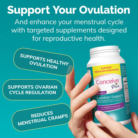 Caja de suplemento CONCEIVE PLUS para fertilidad y ovulación mujer