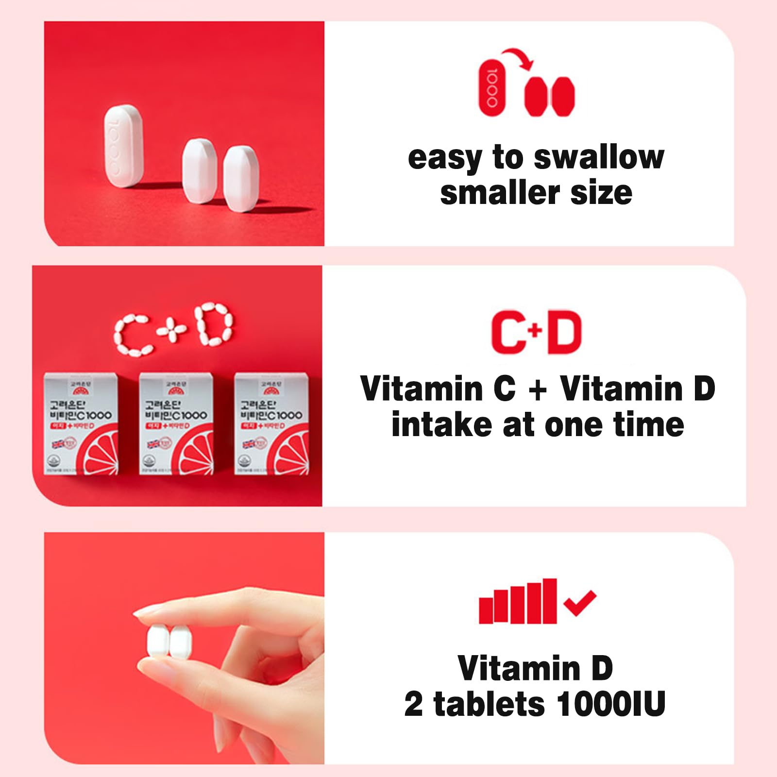 Suplemento coreano vitamina c d 1000mg priming water