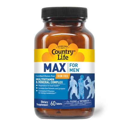 Suplemento multivitamínico Country Life, sin hierro