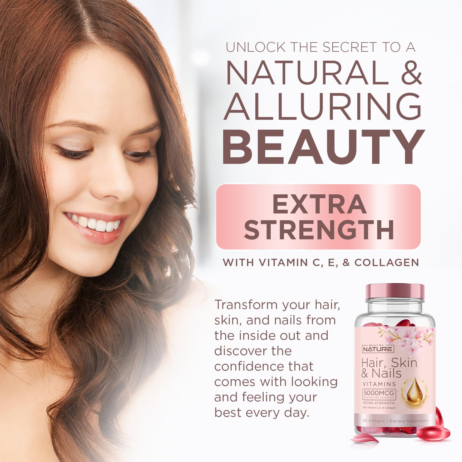 Suplemento para crecimiento de cabello y uñas fuertes