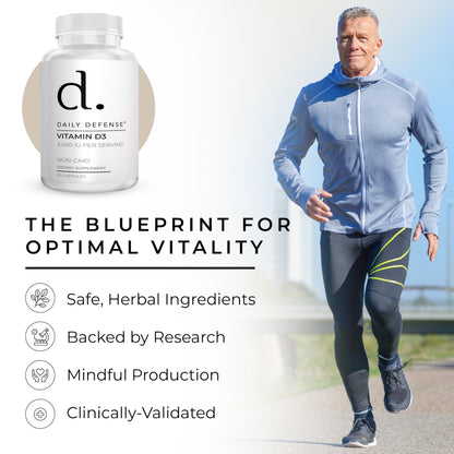 Suplemento Daily Defense vitamina D3 para sistemas saludables