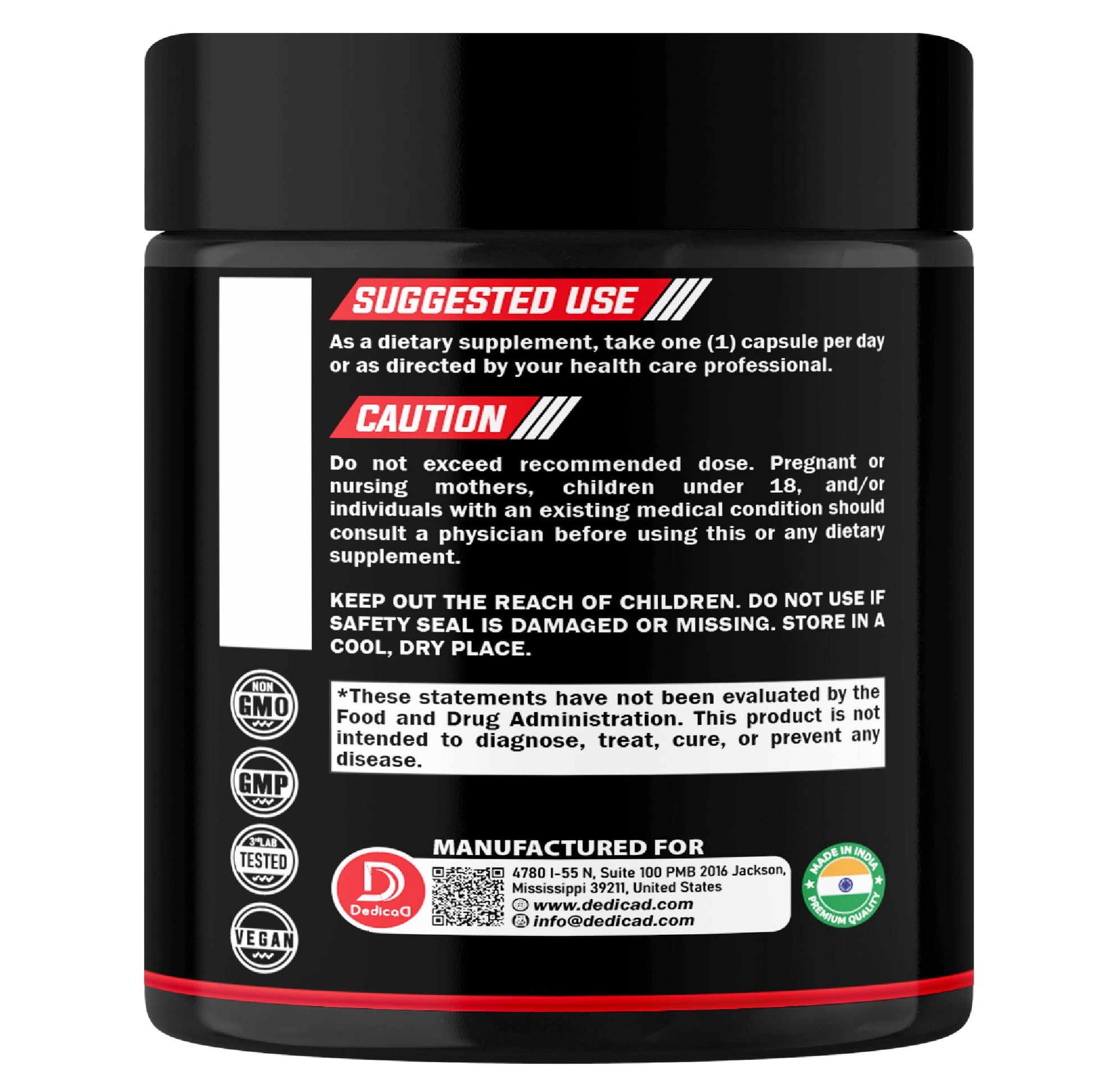 Suplemento DEDICAD NAD+ 11 en 1 para salud y energía 60 cápsulas