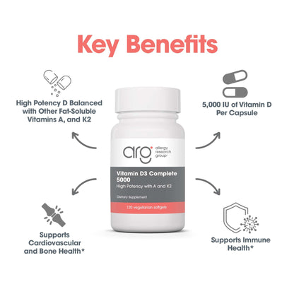 Suplemento diario de alta potencia vitamina D3 Allergy Research