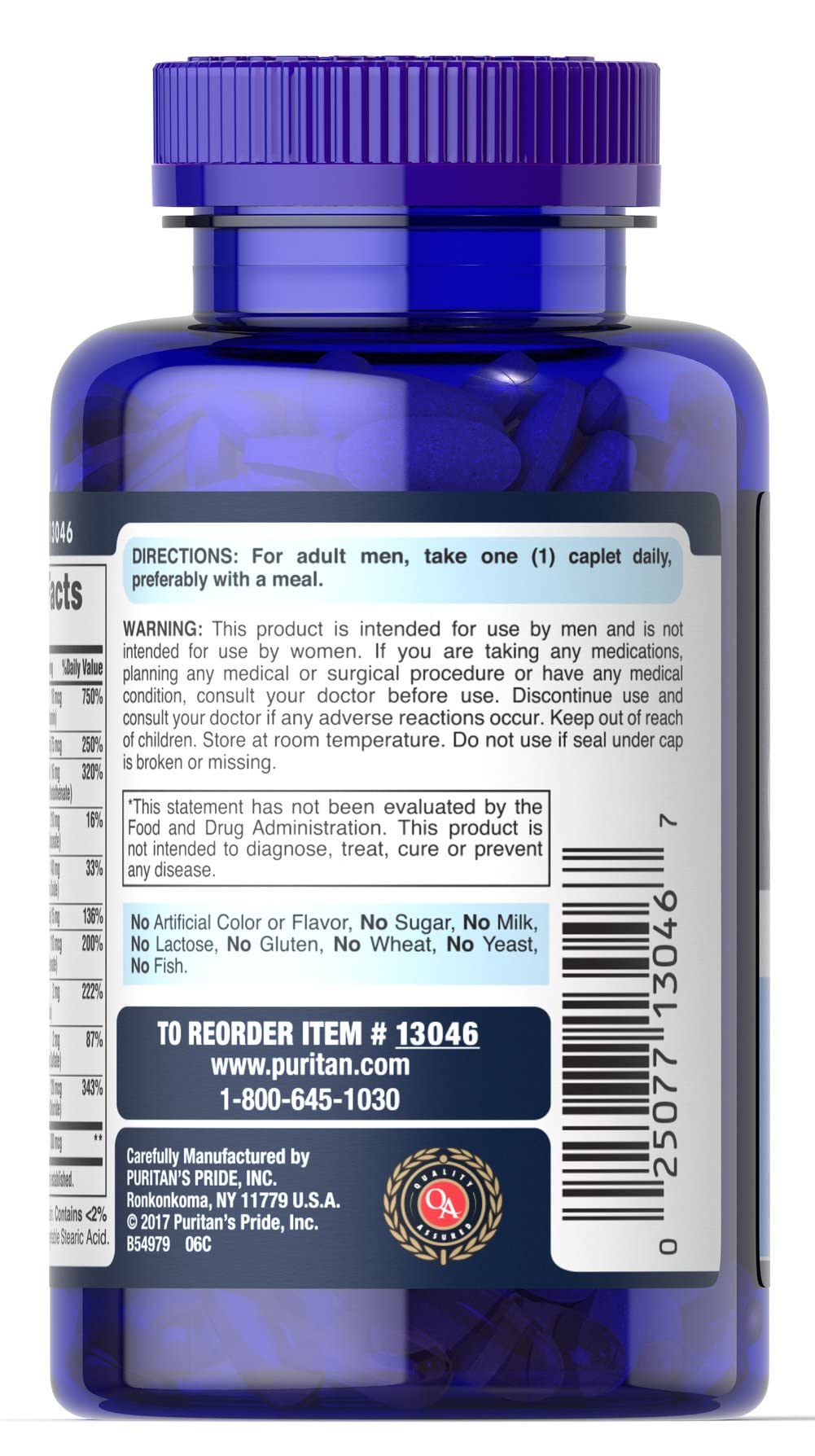 Suplemento diario multivitamínico para hombres