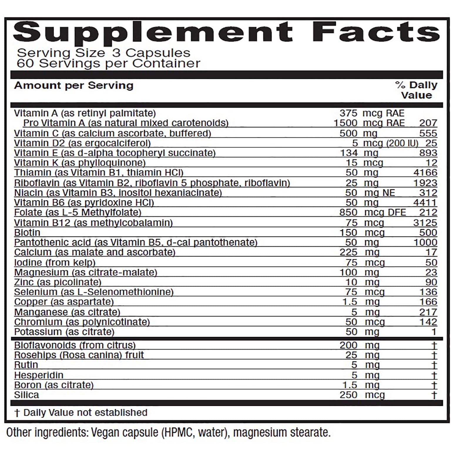 Suplemento diario multivitamínico Vitanica para mujeres.