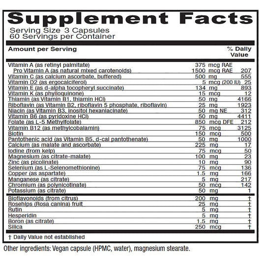 Suplemento diario multivitamínico Vitanica para mujeres.