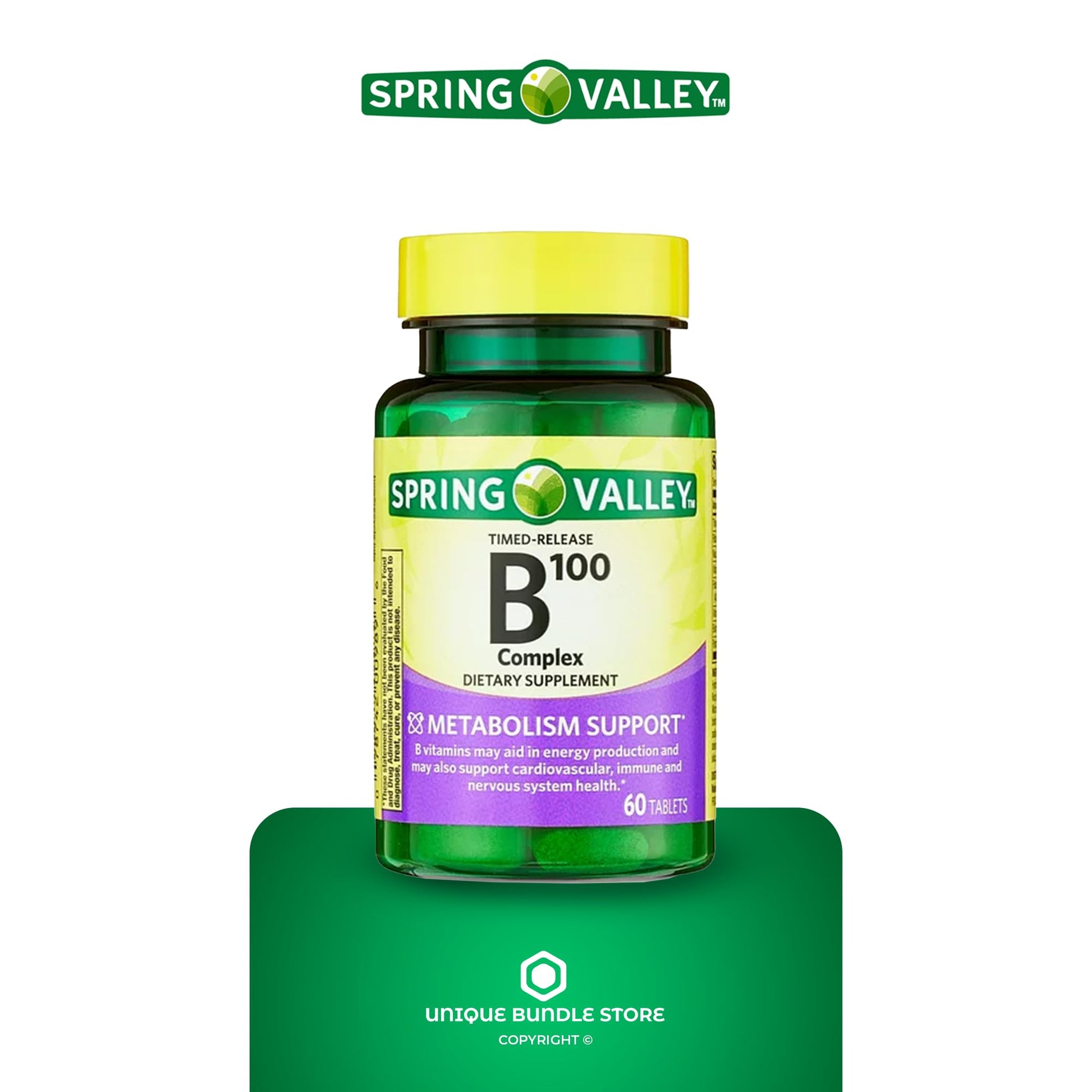 Suplemento dietario complejo B Spring Valley 60 tabletas