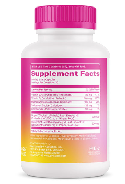 Suplemento para digestión suave y energía Pink Stork vitamina B6