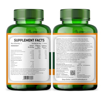 Suplemento Divya complejo B para energía y digestión