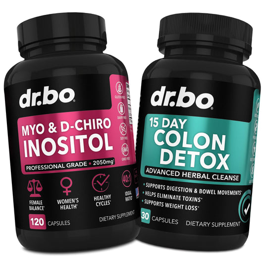 Suplemento Dr Bo Myo-Inositol para equilibrio hormonal mujeres