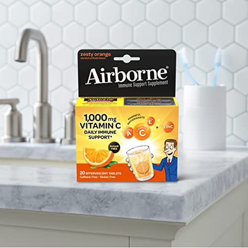 Suplemento efervescente Airborne con vitamina c y zinc