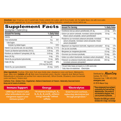 Suplemento efervescente Emergen-C vitamina C soporte diario