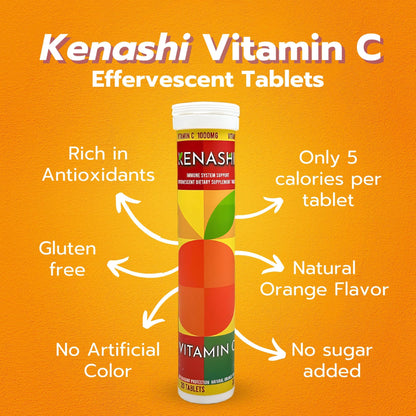 Suplemente efervescente vitamina C 1000mg Kenashi pack 6