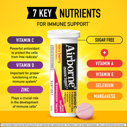 Suplemento efervescente con vitaminas para el sistema inmune