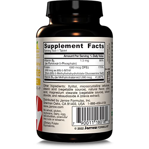 Suplemento energético Jarrow Formulas Metil B12 y Folato