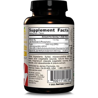 Suplemento energético Jarrow Formulas Metil B12 y Folato